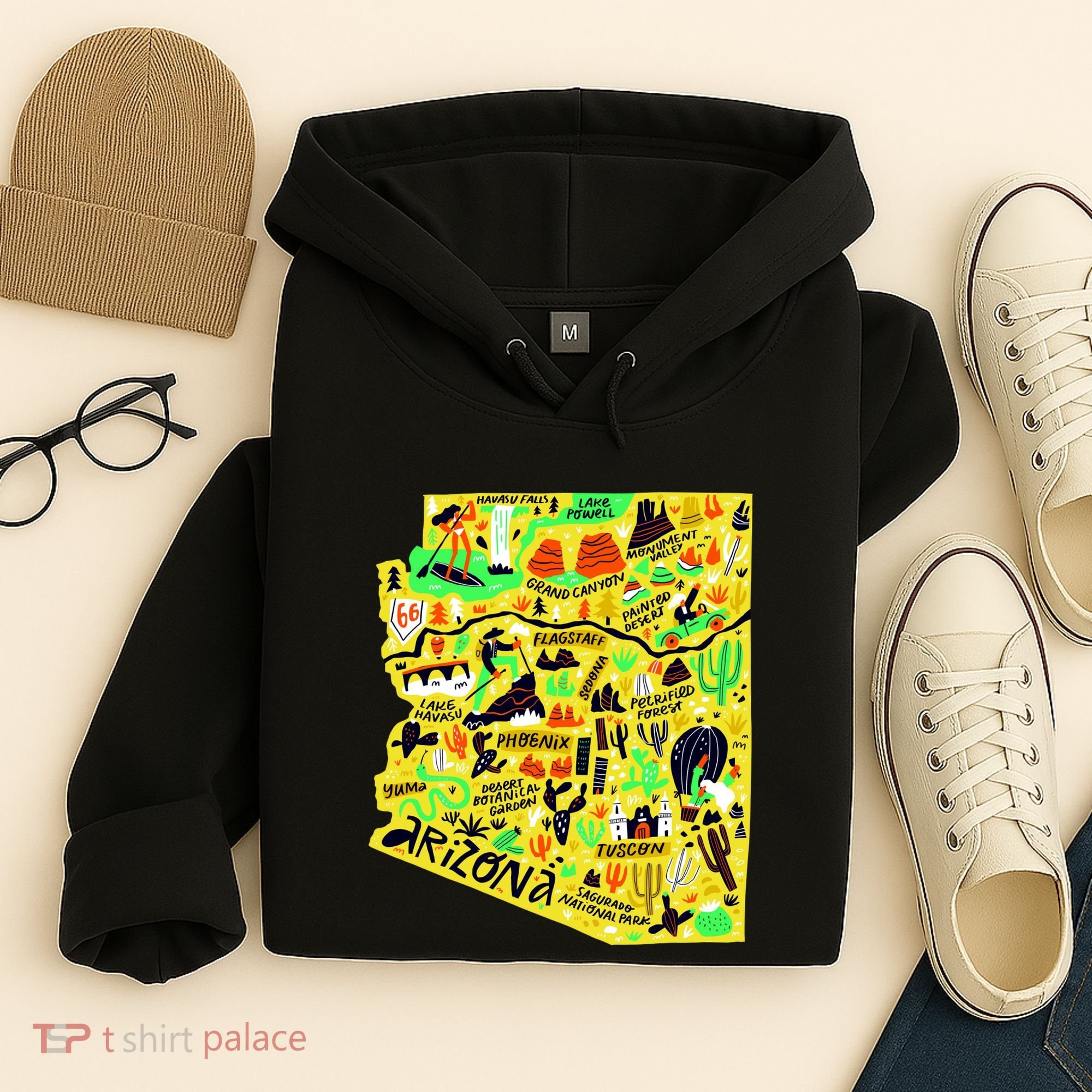 Arizona Infographic Hand Drawn Map Hoodie