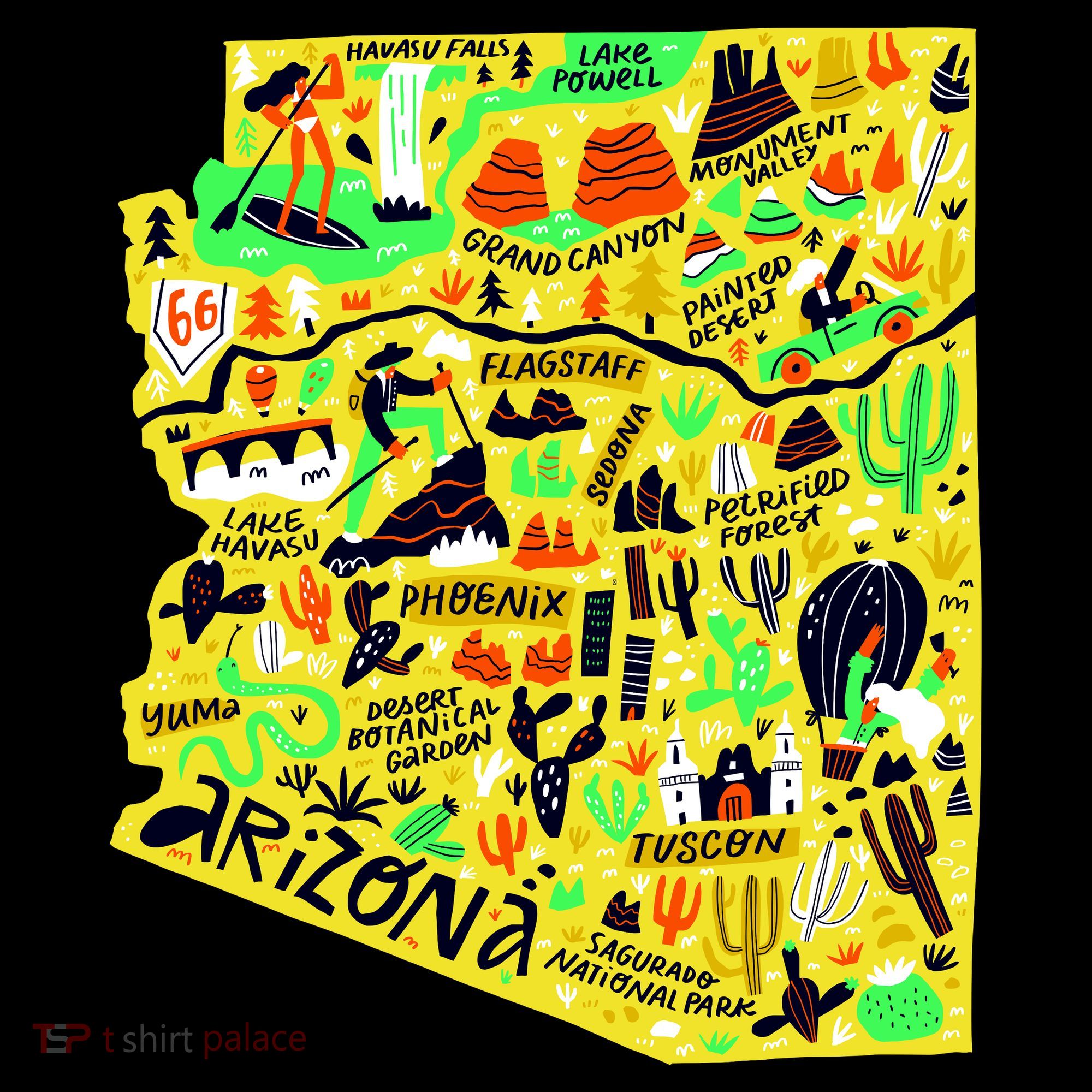 Arizona Infographic Hand Drawn Map Hoodie