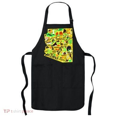 Arizona Infographic Hand Drawn Map Apron