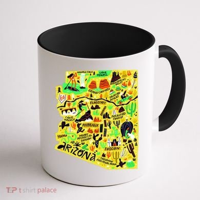 Arizona Infographic Hand Drawn Map Coffee Mug back