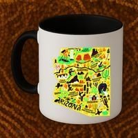 Arizona Infographic Hand Drawn Map Coffee Mug thumb 2
