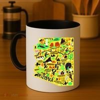Arizona Infographic Hand Drawn Map Coffee Mug thumb 4