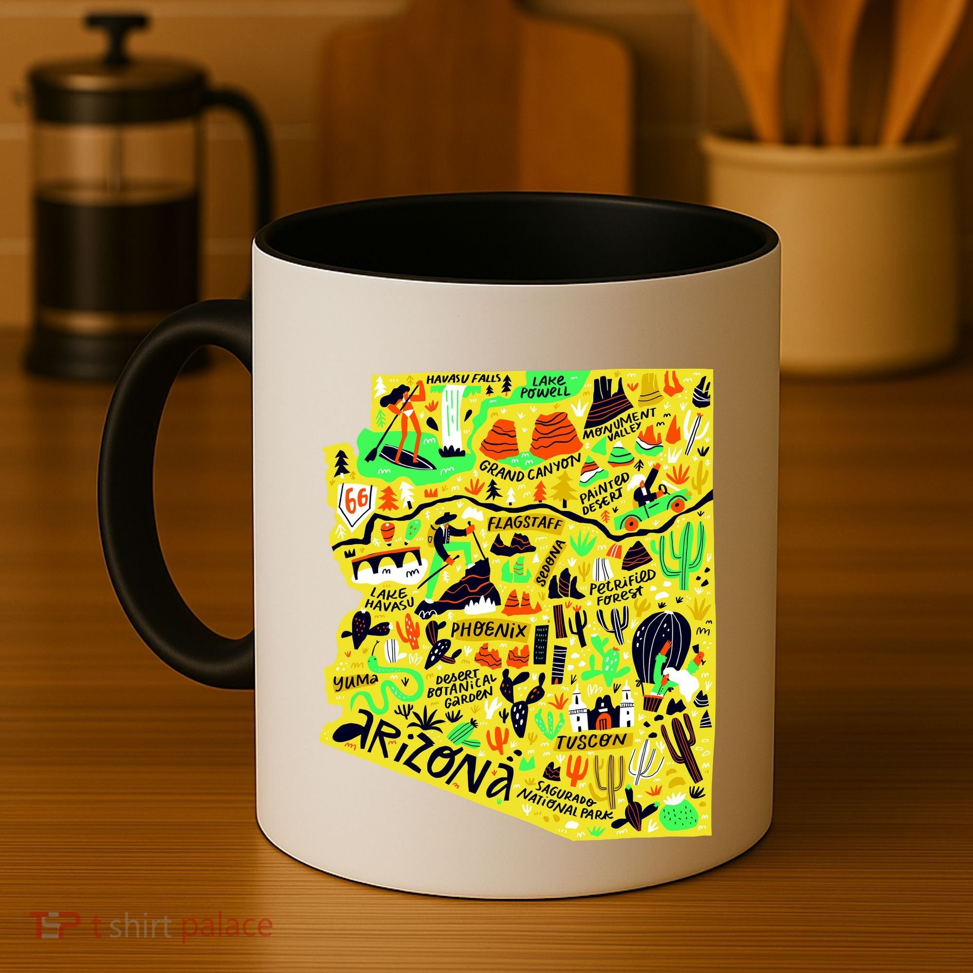 Arizona Infographic Hand Drawn Map Coffee Mug