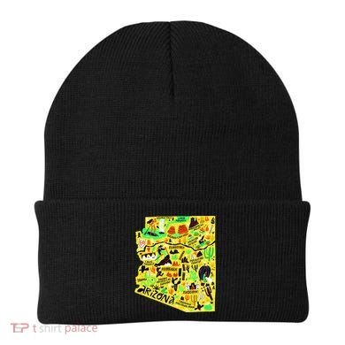 Arizona Infographic Hand Drawn Map Beanie