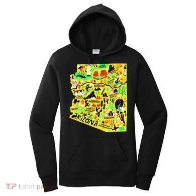 Arizona Infographic Hand Drawn Map Women's Hoodie