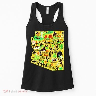 Arizona Infographic Hand Drawn Map Women's Tank Top