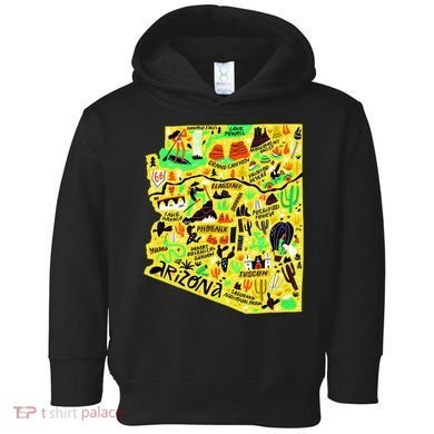 Arizona Infographic Hand Drawn Map Toddler Hoodie