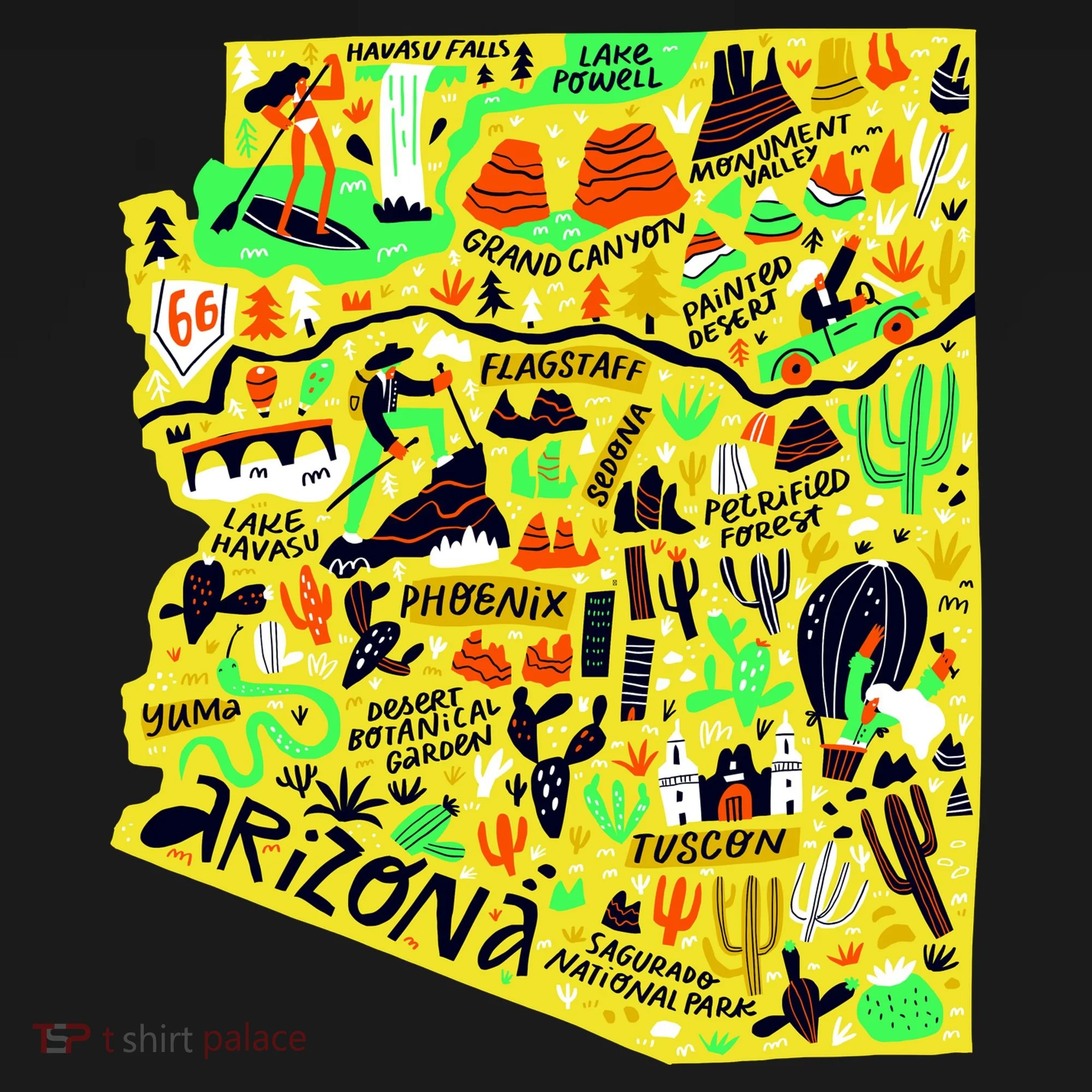 Arizona Infographic Hand Drawn Map Toddler Hoodie