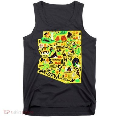 Arizona Infographic Hand Drawn Map Tank Top
