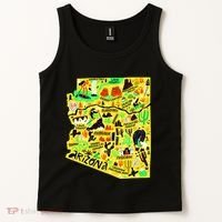 Arizona Infographic Hand Drawn Map Tank Top thumb 2