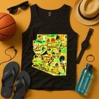 Arizona Infographic Hand Drawn Map Tank Top thumb 4