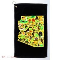 Arizona Infographic Hand Drawn Map Golf Towel thumb 0