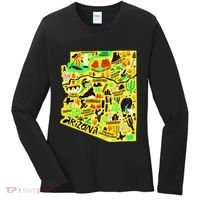 Arizona Infographic Hand Drawn Map Women's Long Sleeve Shirt thumb 0
