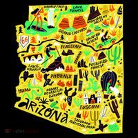 Arizona Infographic Hand Drawn Map Women's Long Sleeve Shirt thumb 2