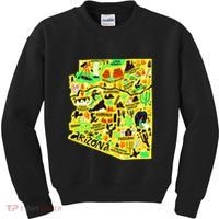 Arizona Infographic Hand Drawn Map Kids Sweatshirt thumb 0