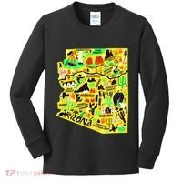 Arizona Infographic Hand Drawn Map Kids Long Sleeve Shirt thumb 0