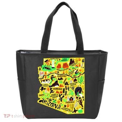 Arizona Infographic Hand Drawn Map Tote Bag
