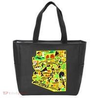Arizona Infographic Hand Drawn Map Tote Bag thumb 0