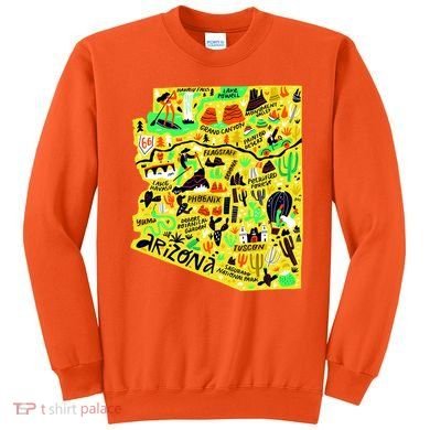 Arizona Infographic Hand Drawn Map Sweatshirt