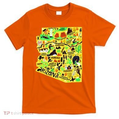 Arizona Infographic Hand Drawn Map T-Shirt