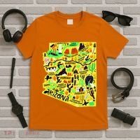 Arizona Infographic Hand Drawn Map T-Shirt thumb 5