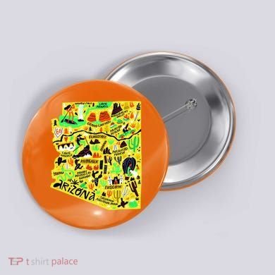 Arizona Infographic Hand Drawn Map Button
