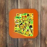 Arizona Infographic Hand Drawn Map Coaster thumb 0