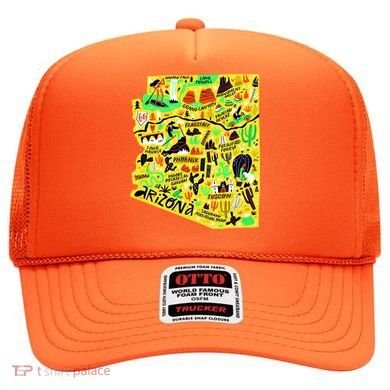 Arizona Infographic Hand Drawn Map Hat