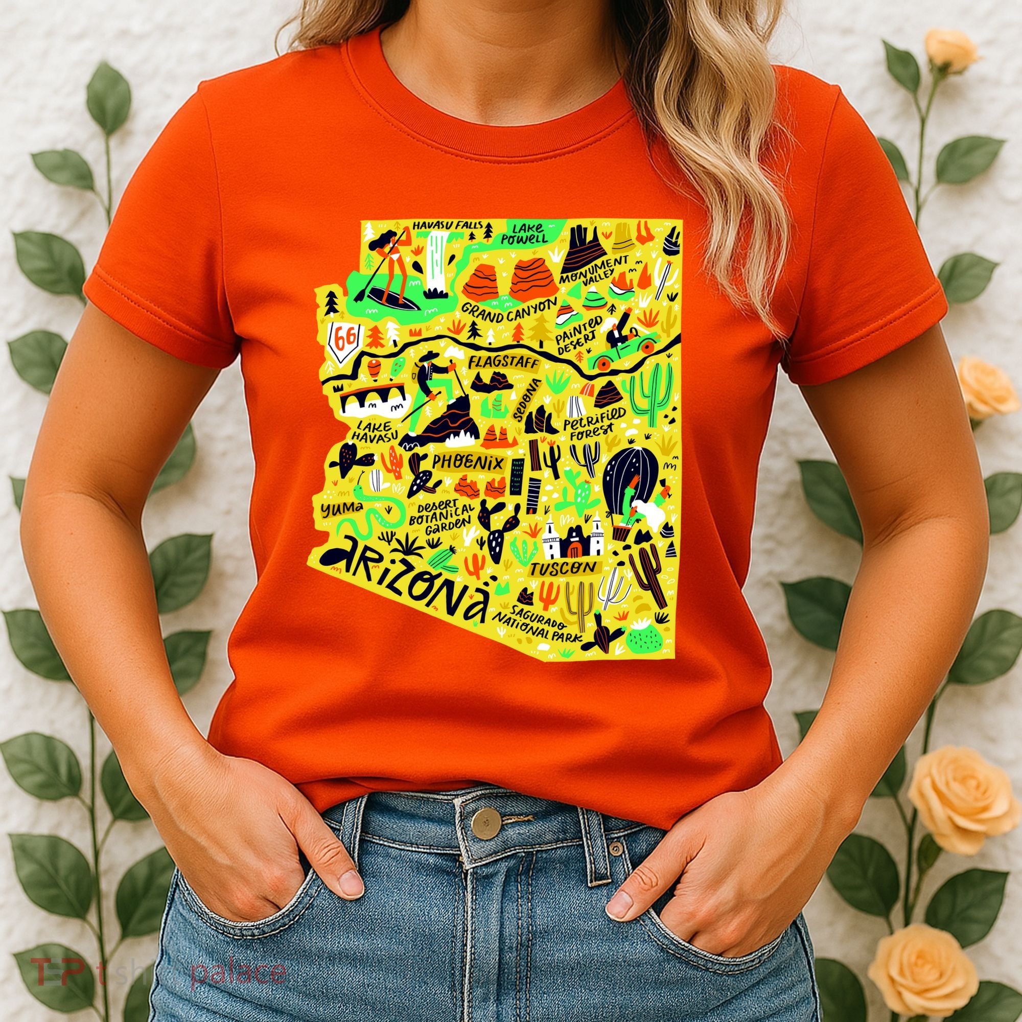Arizona Infographic Hand Drawn Map Women's T-Shirt