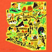 Arizona Infographic Hand Drawn Map Women's T-Shirt thumb 6