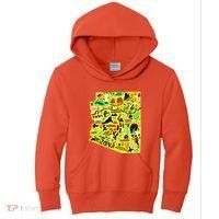 Arizona Infographic Hand Drawn Map Kids Hoodie thumb 0