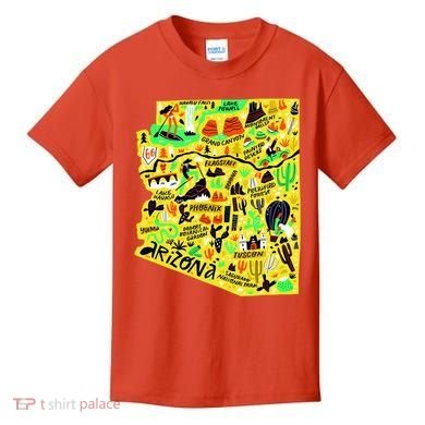 Arizona Infographic Hand Drawn Map Kids T-Shirt