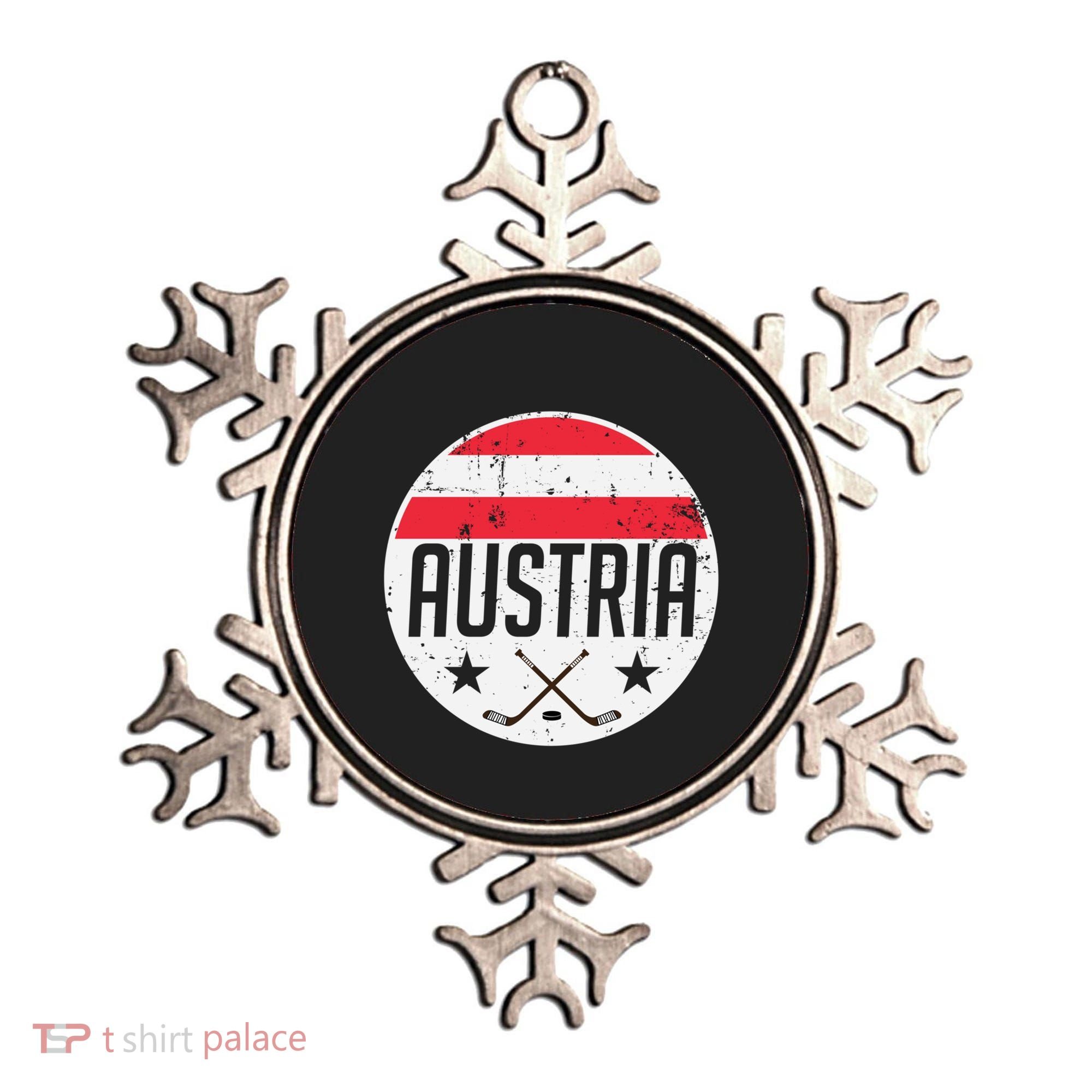 Austria Ice Hockey Flag Jersey Supporter Austrian Fan Gift Ornament