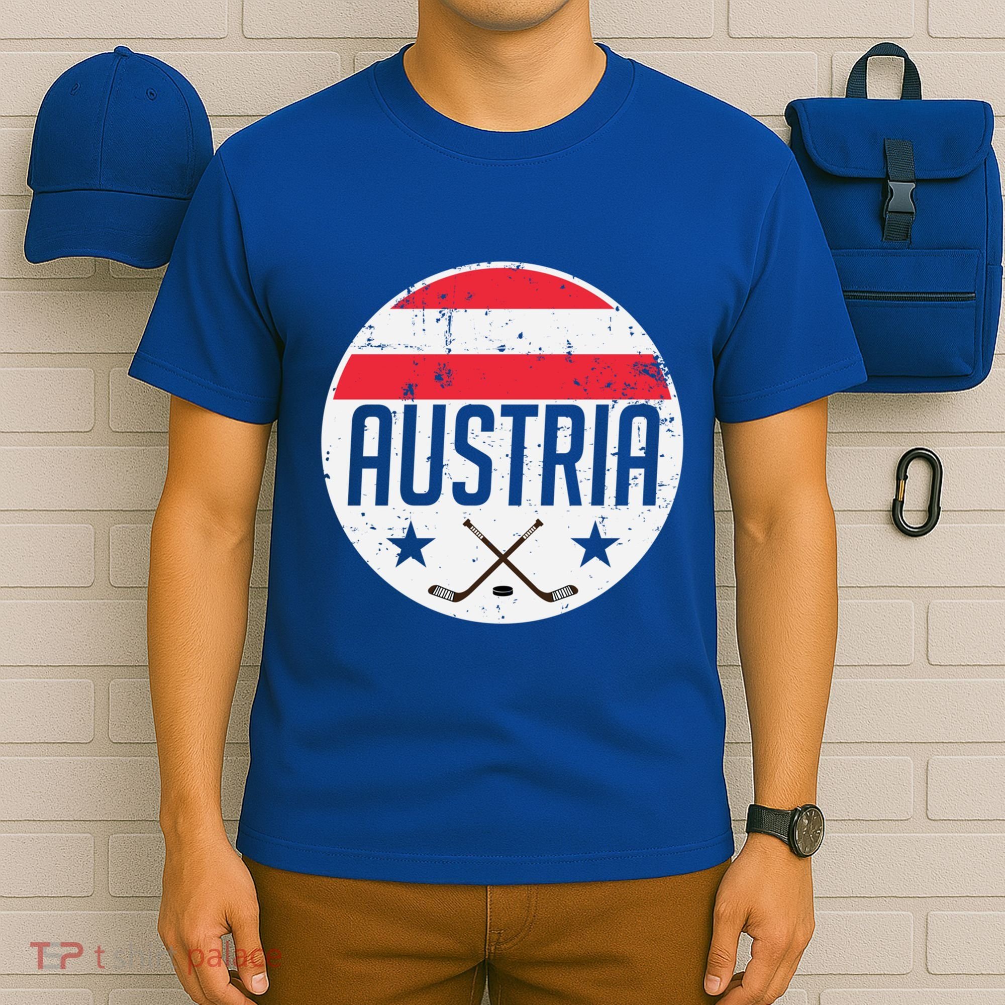 Austria Ice Hockey Flag Jersey Supporter Austrian Fan Gift T-Shirt