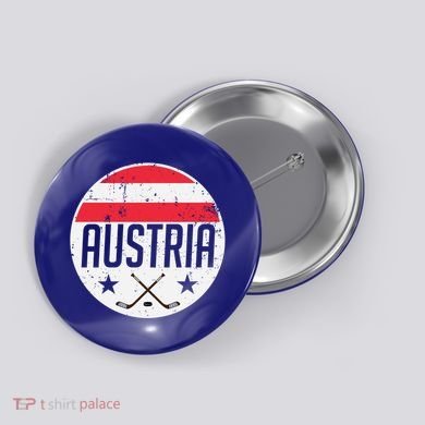 Austria Ice Hockey Flag Jersey Supporter Austrian Fan Gift Button
