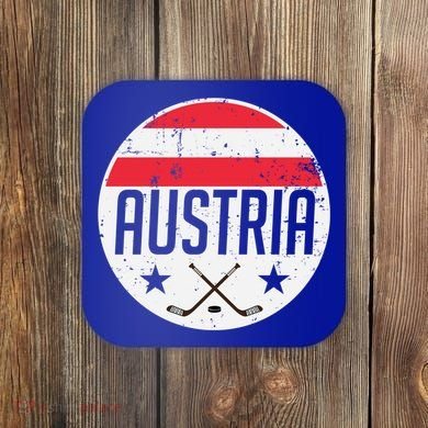 Austria Ice Hockey Flag Jersey Supporter Austrian Fan Gift Coaster