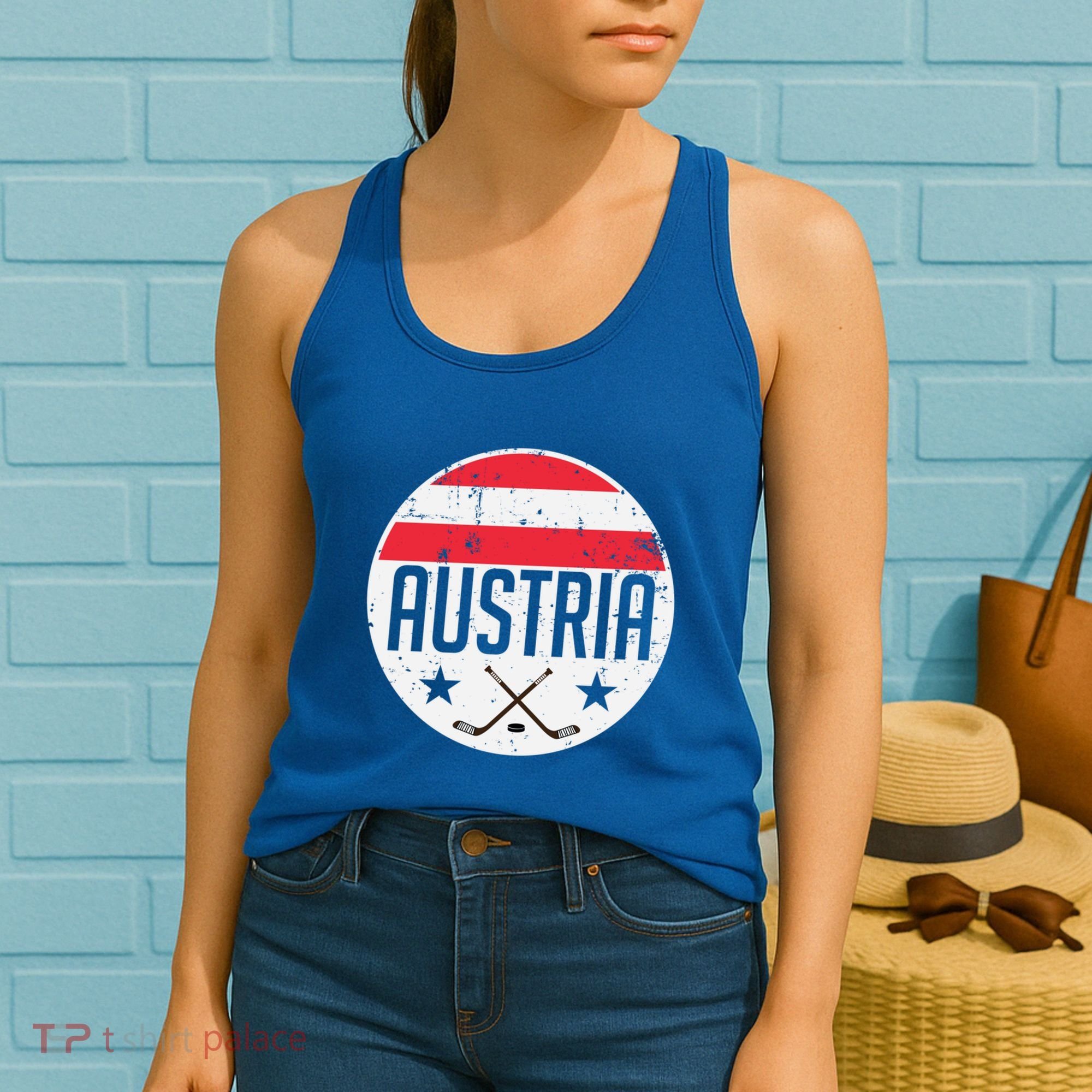 Austria Ice Hockey Flag Jersey Supporter Austrian Fan Gift Women's Tank Top