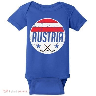 Austria Ice Hockey Flag Jersey Supporter Austrian Fan Gift Baby Bodysuit