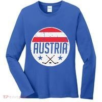 Austria Ice Hockey Flag Jersey Supporter Austrian Fan Gift Women's Long Sleeve Shirt thumb 0