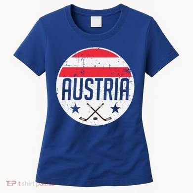 Austria Ice Hockey Flag Jersey Supporter Austrian Fan Gift Women's T-Shirt