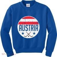 Austria Ice Hockey Flag Jersey Supporter Austrian Fan Gift Kids Sweatshirt thumb 0