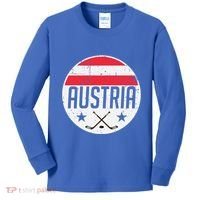 Austria Ice Hockey Flag Jersey Supporter Austrian Fan Gift Kids Long Sleeve Shirt thumb 0