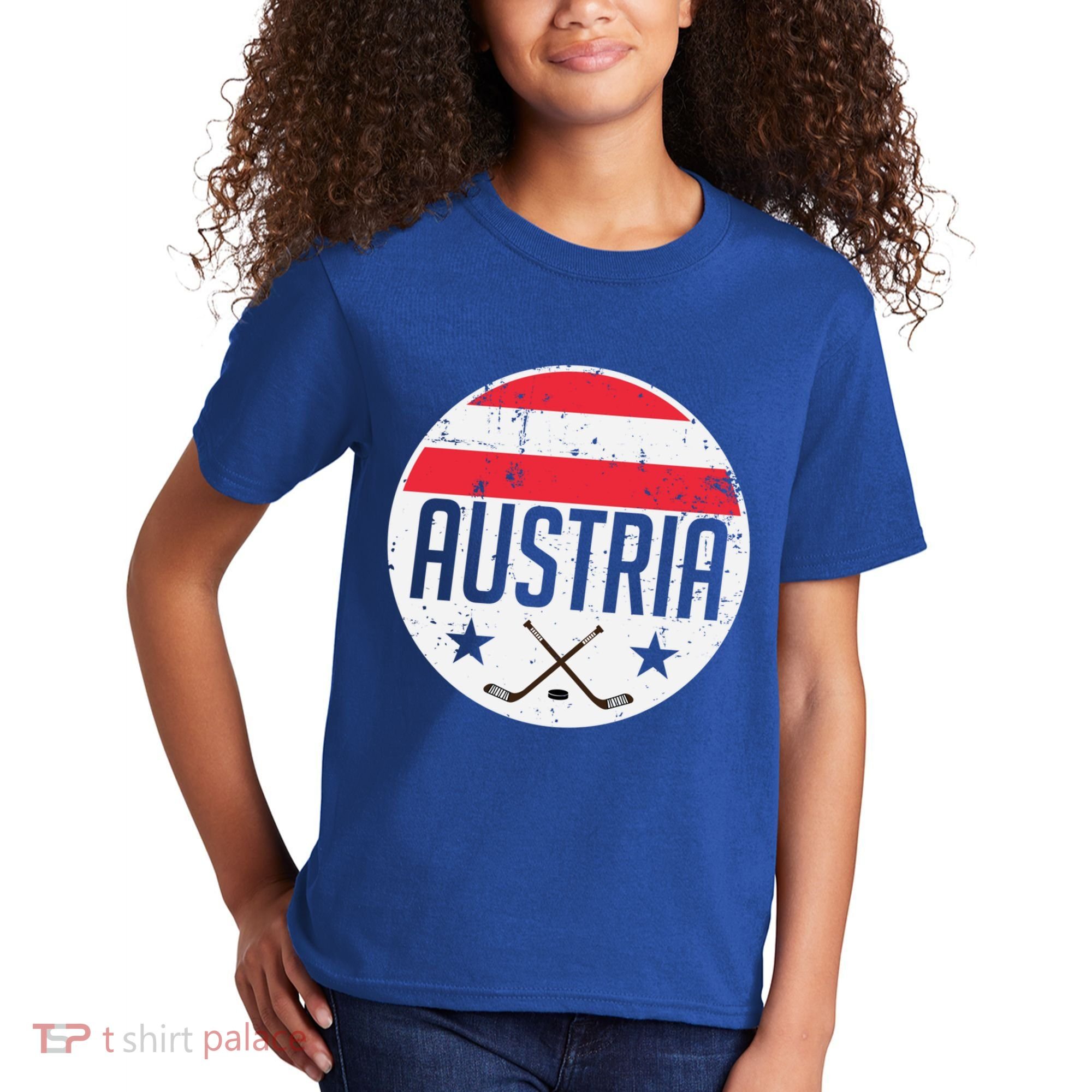 Austria Ice Hockey Flag Jersey Supporter Austrian Fan Gift Kids T-Shirt