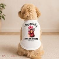 Apparently I Have An Attitude Who Knew Funny Chicken Doggie Tank thumb 2
