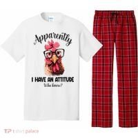 Apparently I Have An Attitude Who Knew Funny Chicken Pajama Set thumb 0