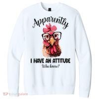 Apparently I Have An Attitude Who Knew Funny Chicken V.I.T. Fleece Crew Sweatshirt thumb 0