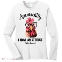 Apparently I Have An Attitude Who Knew Funny Chicken Women's Long Sleeve Shirt thumb 0