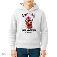 Apparently I Have An Attitude Who Knew Funny Chicken Kids Hoodie thumb 4