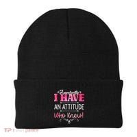 Apparently I Have An Attitude Who Knew Funny Sarcastic Gift Beanie thumb 0