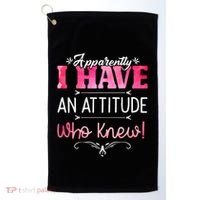 Apparently I Have An Attitude Who Knew Funny Sarcastic Gift Golf Towel thumb 0